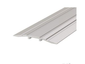 Silver metal floor transition strip
