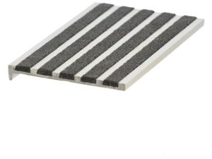 Stair Nosing Aluminium with Black Carborundum insert (10mm x 75mm)