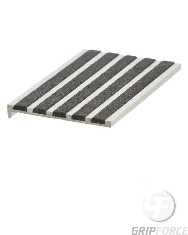 Stair Nosing Aluminium with Black Carborundum insert (10mm x 75mm)