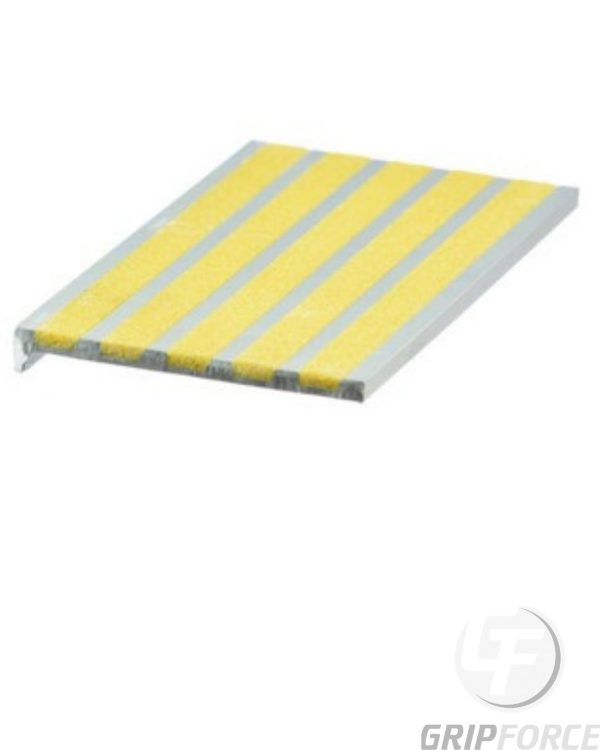 Stair Nosing Aluminium with Yellow Carborundum insert (10mm x 75mm)