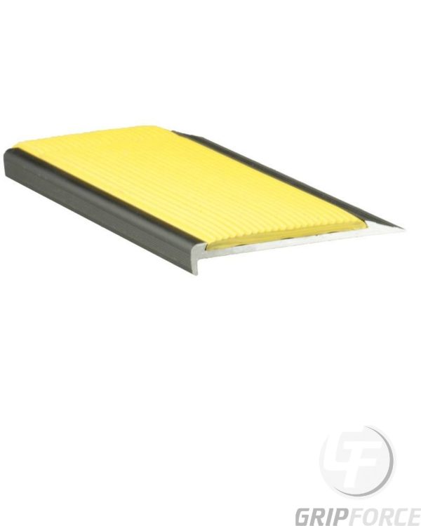 Black Aluminium Stair Nosing Yellow (10mm x 71mm)