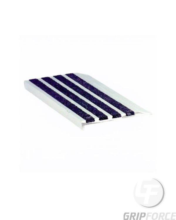 Stair Nosing Aluminium Black Carborundum Insert (10mm x 74mm)