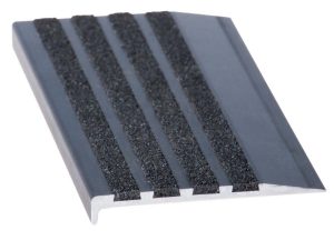 Stair Nosing Black Aluminium Carborundum Insert (10mm x 74mm)